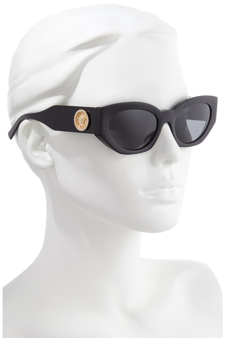 54mm Cat Eye Sunglasses, Alternate, color, BLACK