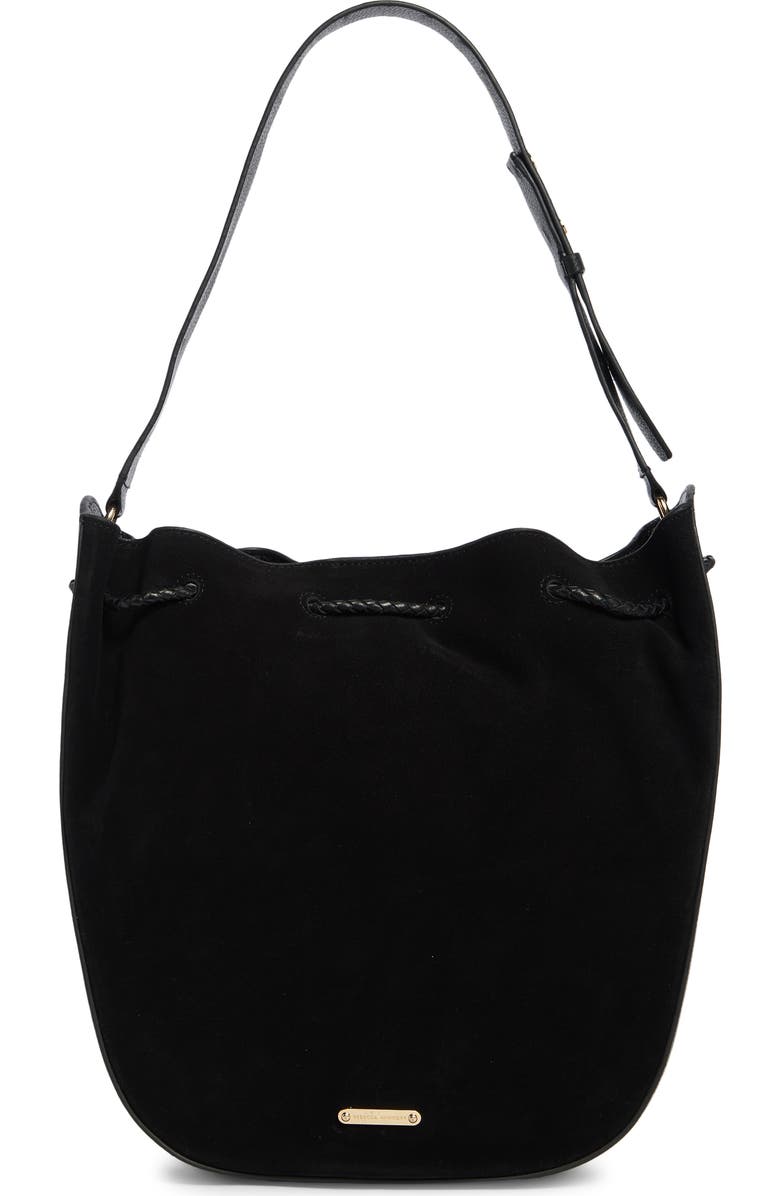 Rebecca Minkoff Lulu Suede Crossbody Bag, Alternate, color, Black