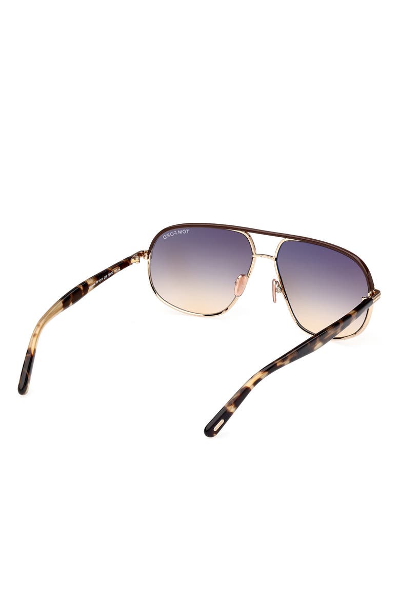 TOM FORD Maxwell 59mm Pilot Sunglasses, Alternate, color, Shiny Rose Gold/Gradient Brown