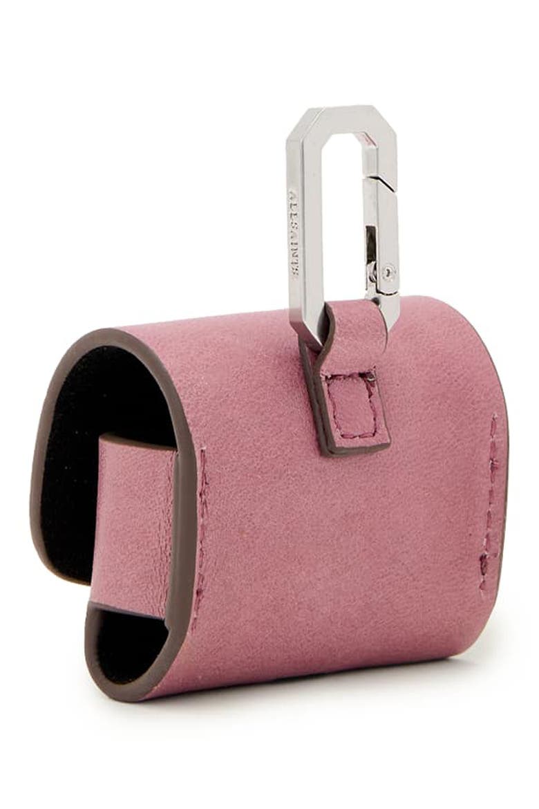 Hex Leather AirPod Case, Alternate, color, RASPBERRY PINK