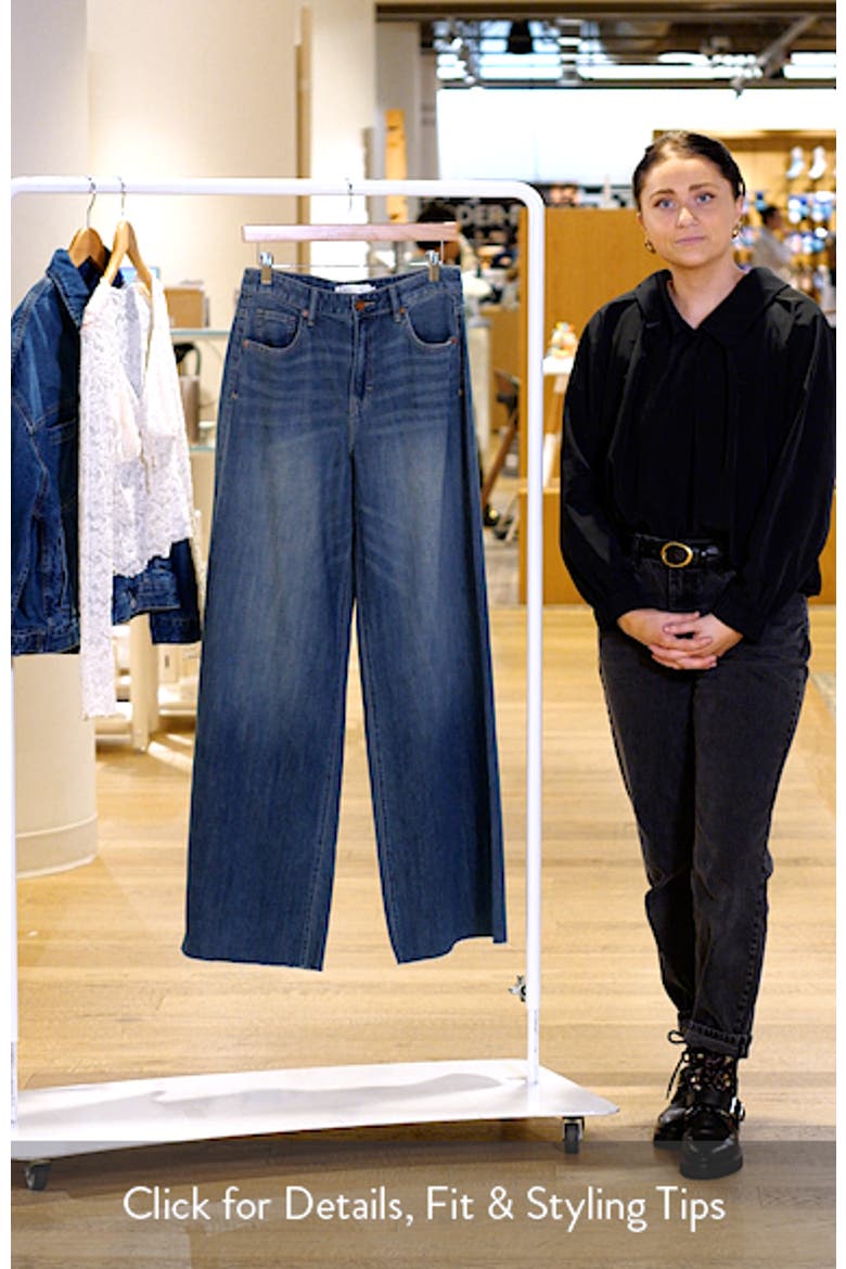 Raw Hem High Waist Super Wide Leg Jeans video
