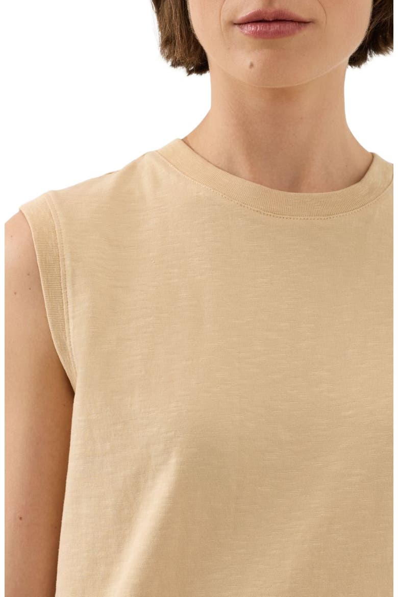 Organic Cotton Soft-Slub Essential Muscle Tee Dress, Alternate, color, Golden Sand