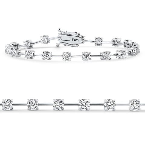 5Ct Spaced Diamond Tennis Bracelet 14k Gold Lab Grown 7
