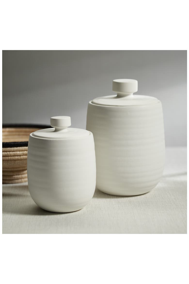 Azores Lidded Ceramic Vase, Alternate, color, WHITE