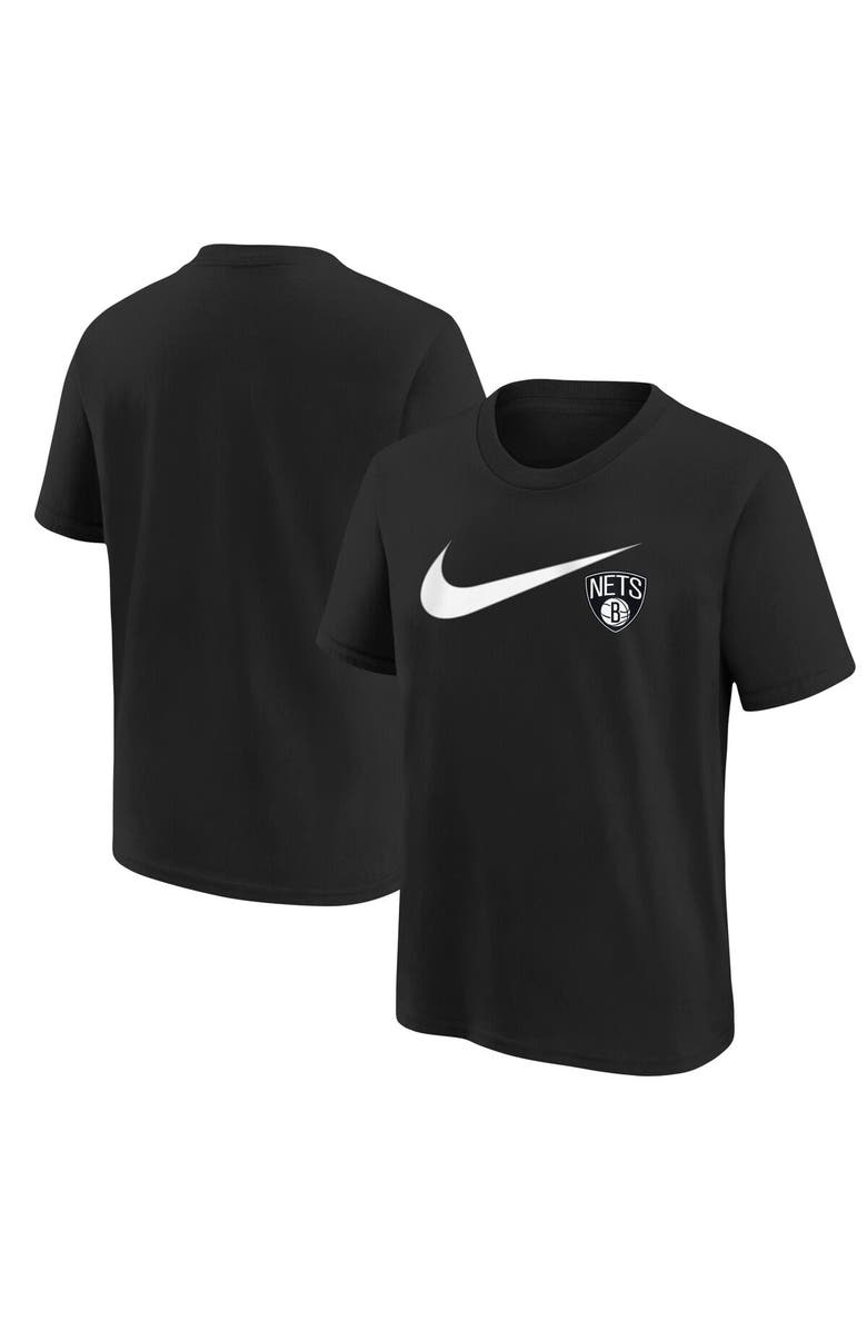 Nike Youth Nike Black Brooklyn Nets Swoosh T-Shirt, Alternate, color, Black
