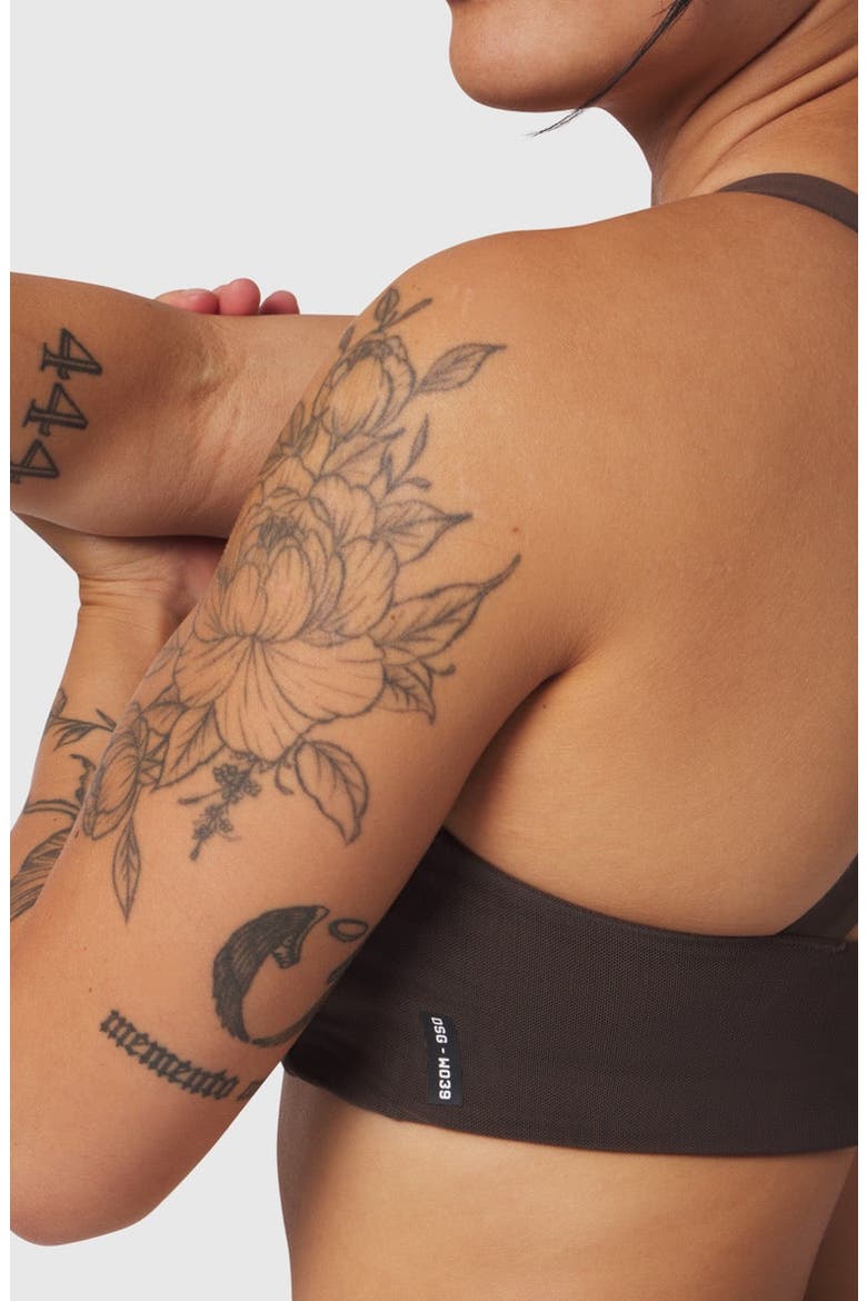 Lycra Hybrid Sports Bra, Alternate, color, Dark Earth