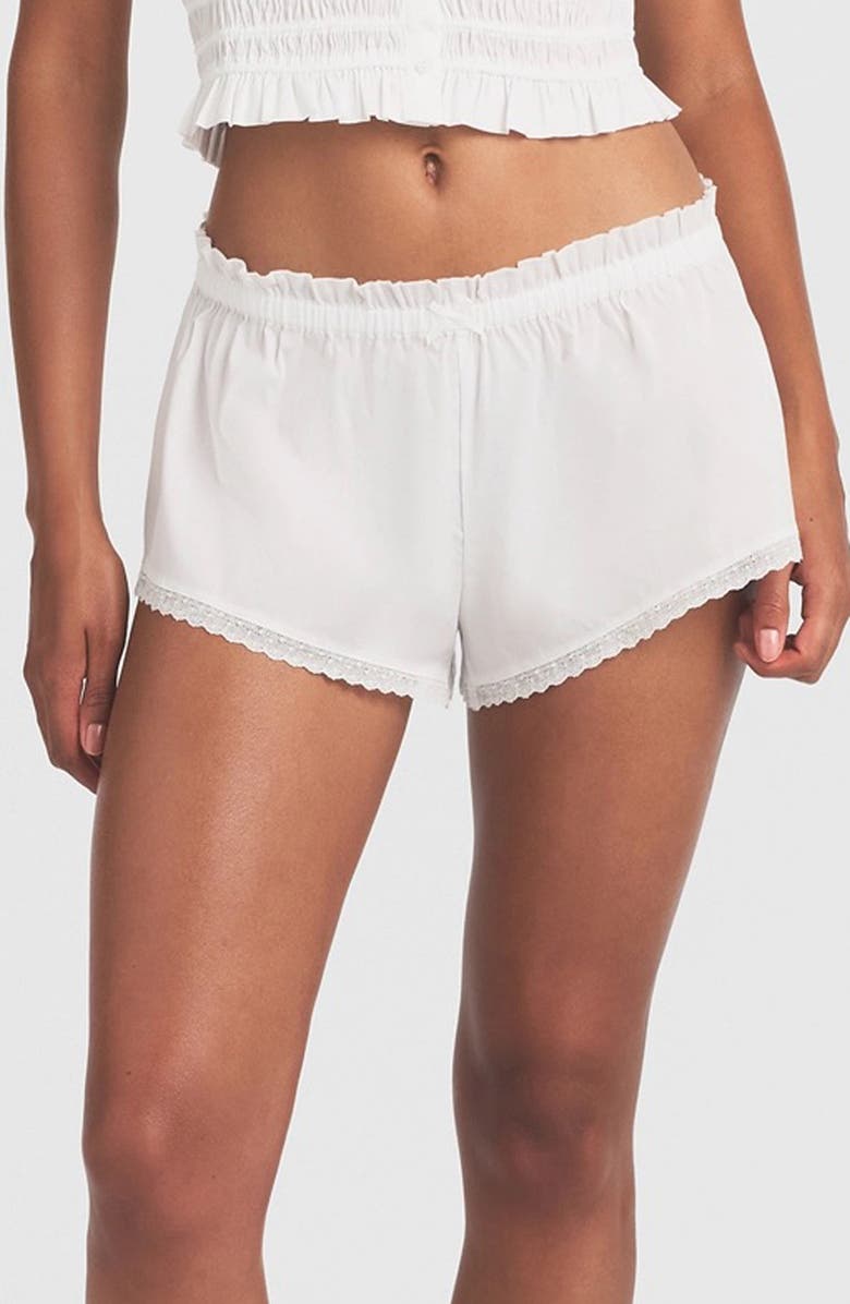 SKIMS Poplin Apparel Shorts, Main, color, Snow