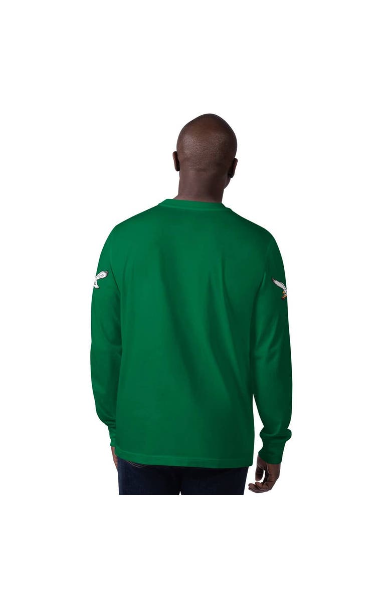 STARTER Men's Starter Kelly Green Philadelphia Eagles Extreme Clutch Hit Vintage Logo Long Sleeve T-Shirt, Alternate, color, 