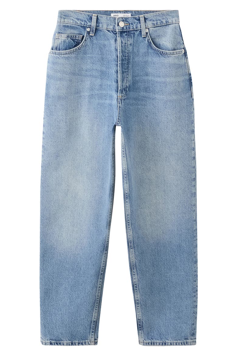 Starring Hailey Bieber Jennifer Barrel Leg Jeans, Alternate, color, MEDIUM BLUE
