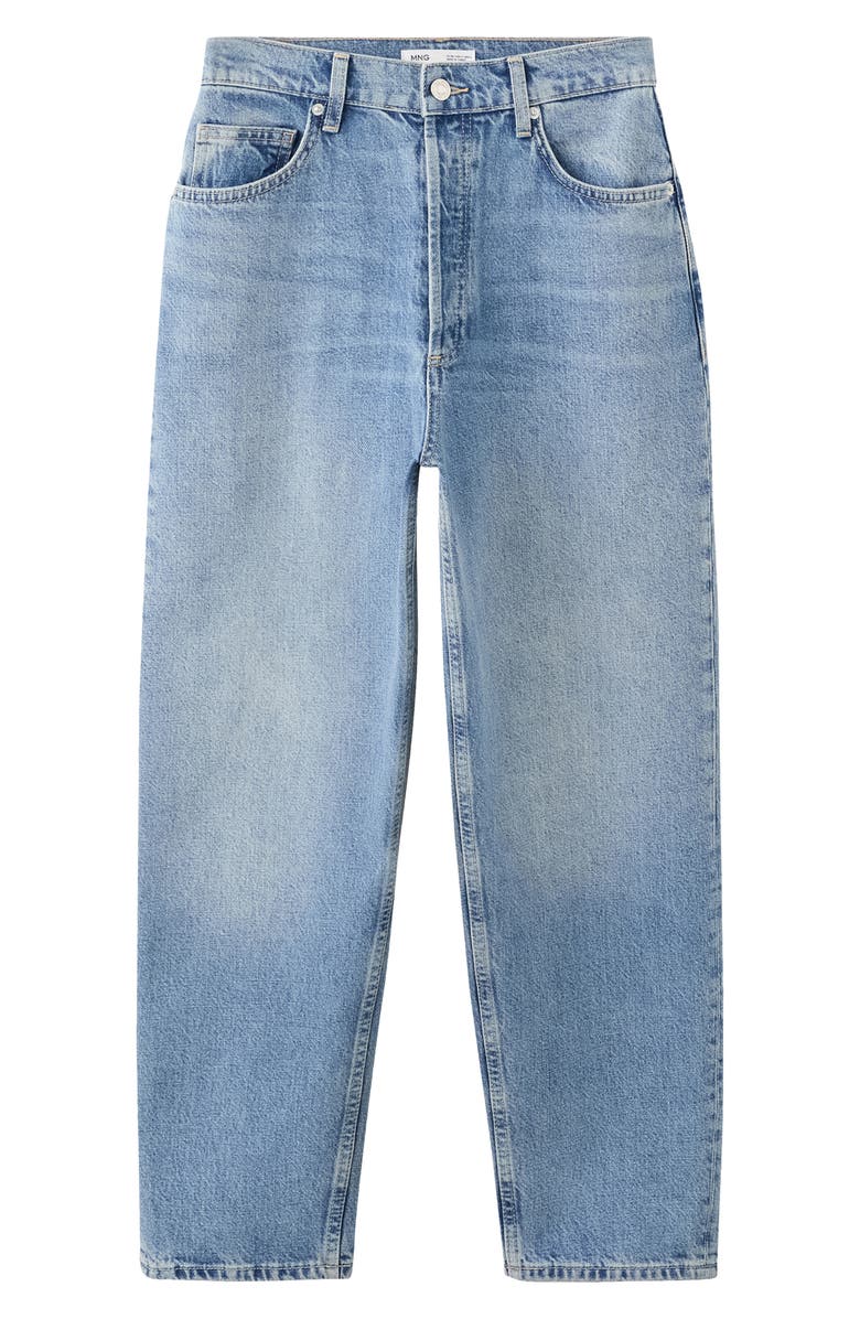 MANGO Featuring Hailey Bieber Jennifer Barrel Leg Jeans, Alternate, color, 