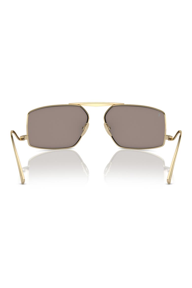 64mm Oversize Rectangular Sunglasses, Alternate, color, PALE GOLD / MIRROR GOLD