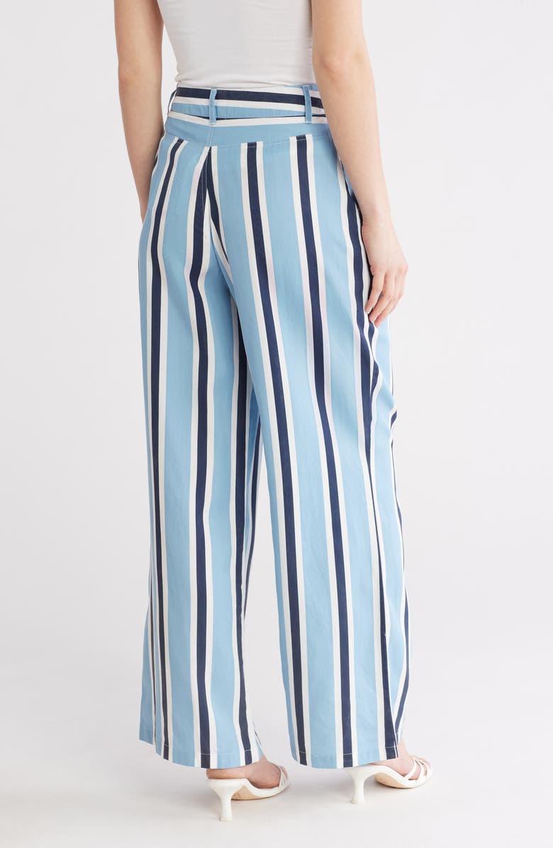 BY DESIGN April High Waist Wide Leg Pants, Alternate, color, Chambray Stripe