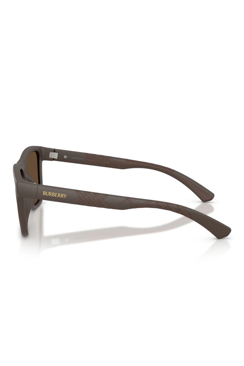 55mm Square Sunglasses, Alternate, color, MATTE BROWN / DARK BROWN