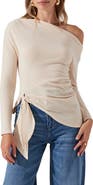 ASTR the Label One-Shoulder Tie Hem Knit Top