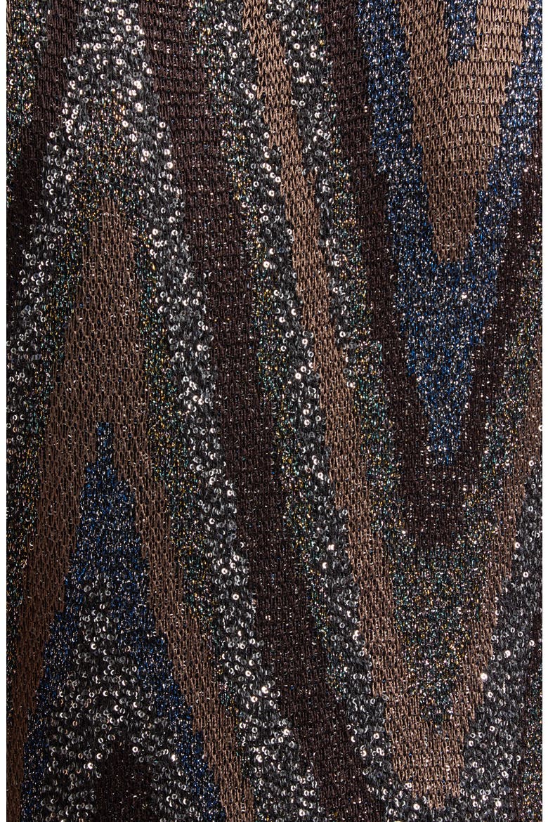 Sequin Metallic Zigzag Jacquard Maxi Dress, Alternate, color, S91U7-BLACK BASE WITH BLUE