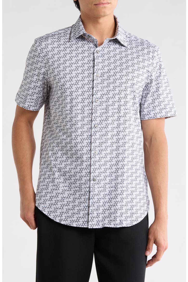 Short Sleeve Woven T-Shirt, Main, color, ZINC