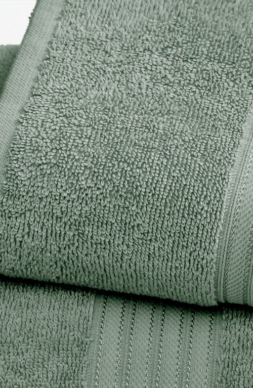 Woven & Weft Set Of 6 Cotton Hand Towels In Eucalyptus