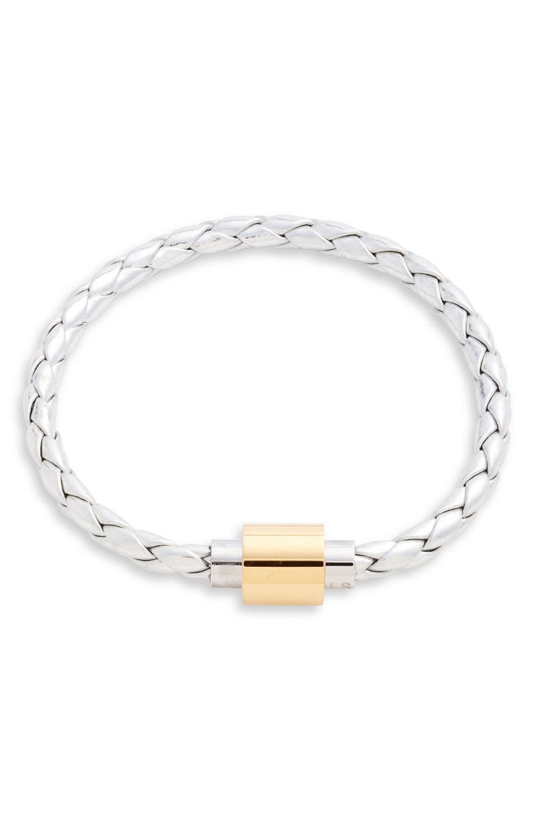 Liza Schwartz Stainless Steel & Leather Bracelet, Main, color, 