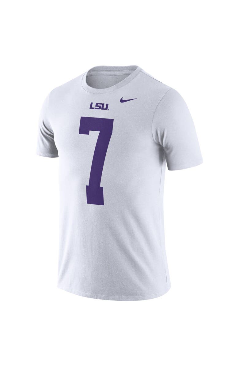 Nike Men's Nike Leonard Fournette White LSU Tigers Football Name & Number Performance T-Shirt, Alternate, color, 