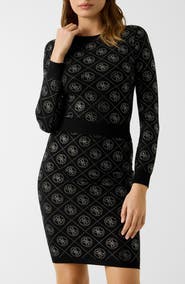 GUESS Rhinestone Crop Sweater