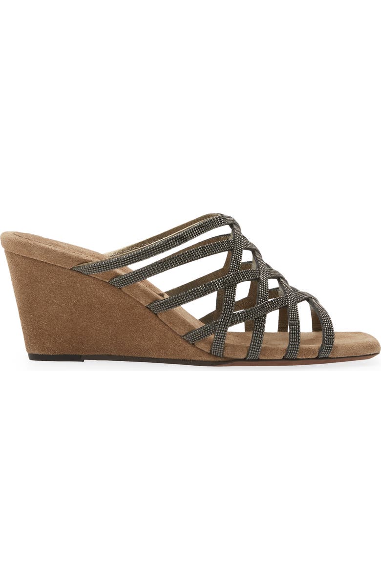 Brunello Cucinelli Cage Wedge Slide Sandal, Alternate, color,