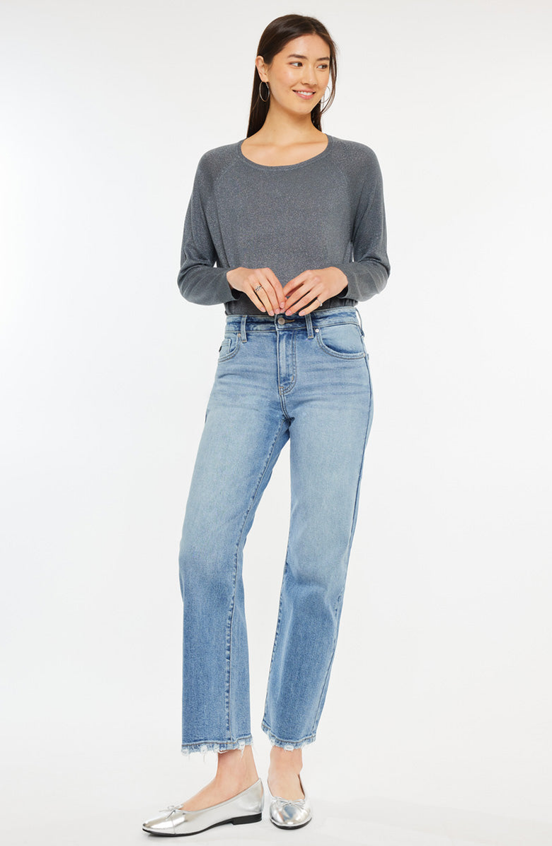 KanCan Melissa High Rise Slim Wide Leg Jeans, Alternate, color, Light Wash