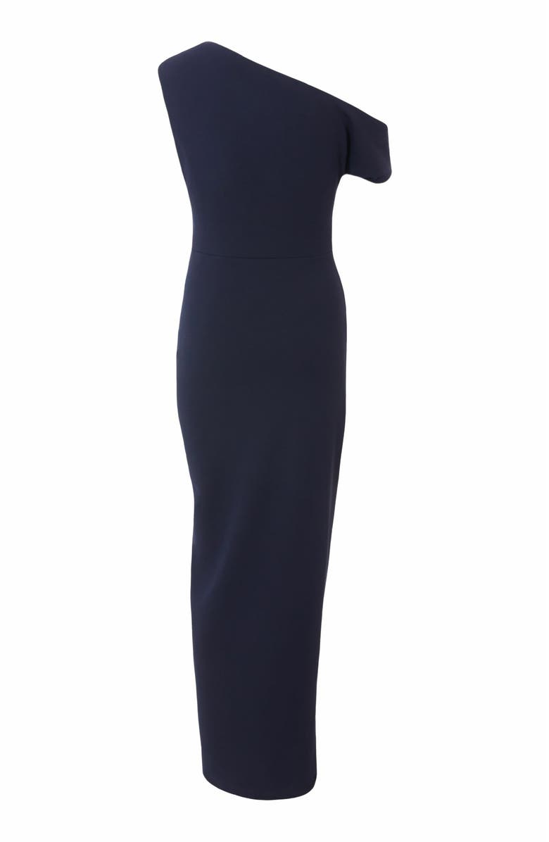 QUIZ One Shoulder Scuba Crepe Asymmetric Maxi Dress, Alternate, color, 