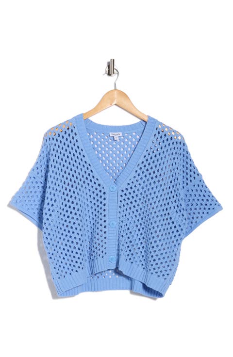 Nina Pointelle Short Sleeve Cardigan