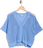 Splendid Nina Pointelle Short Sleeve Cardigan