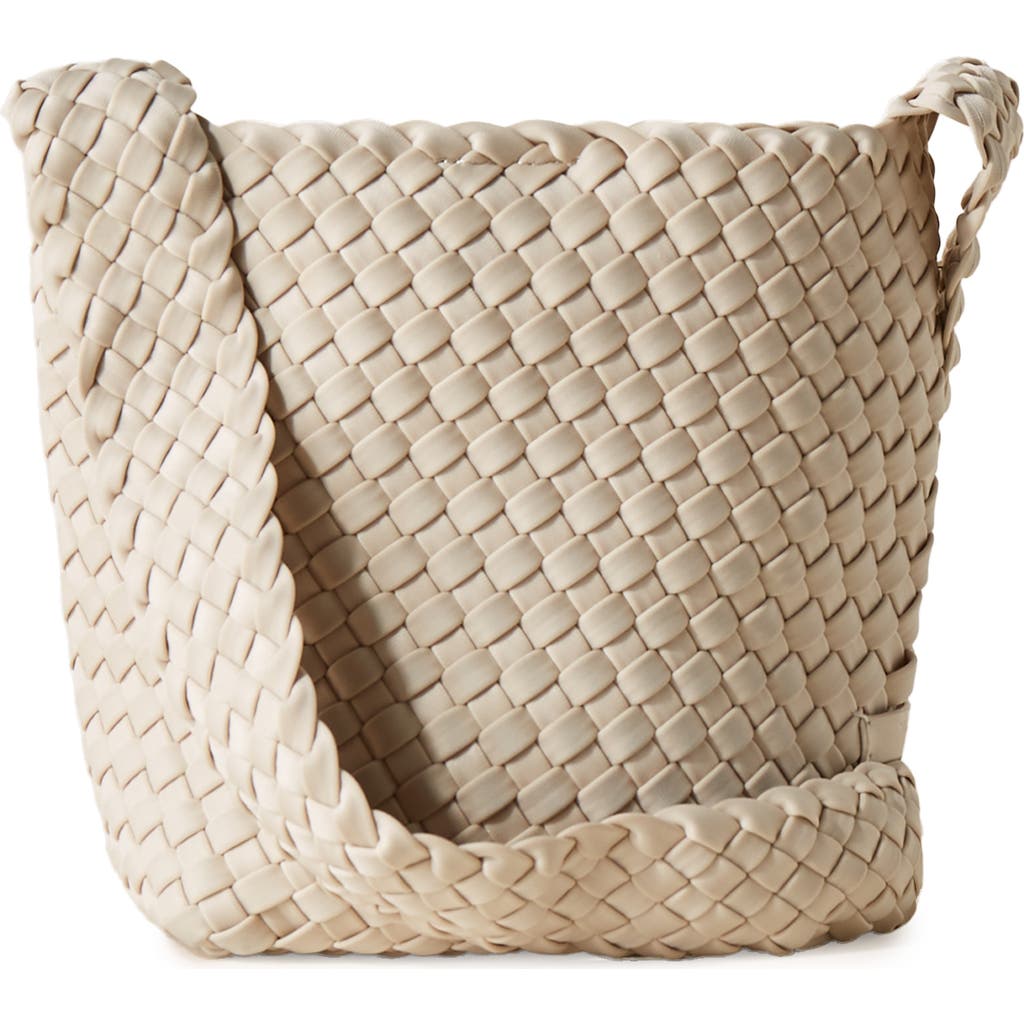 Shop Naghedi Laguna Woven Crossbody Bag In Ecru