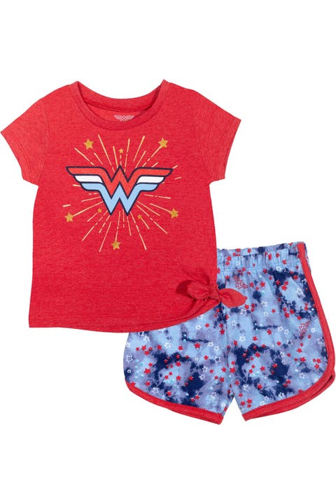 Justice League Wonder Woman 2-Piece T-Shirt and Dolphin Shorts Set