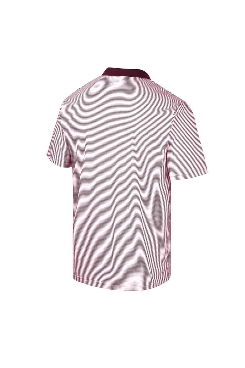 Men's Colosseum White/Maroon Montana Grizzlies Print Stripe Polo, Alternate, color, White