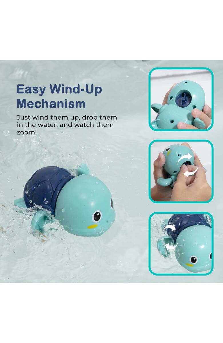 Sperric Floating Turtle Wind Up Bath Toy 3-Piece Set, Alternate, color, Multicolor