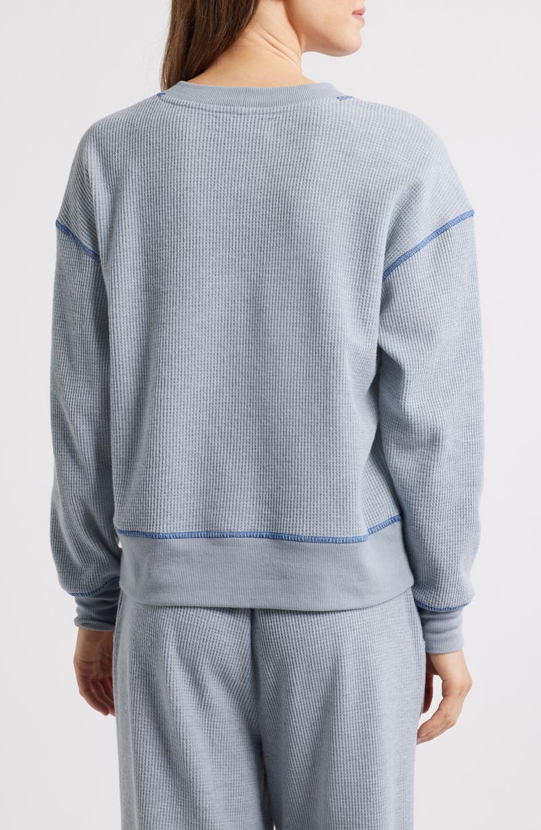 CITY BLUES Contrast Stitch Waffle Knit Sweatshirt, Alternate, color, 