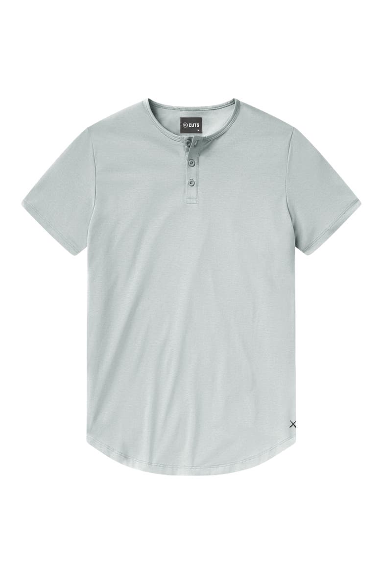 AO Curved Hem Short Sleeve Henley, Alternate, color, METAL