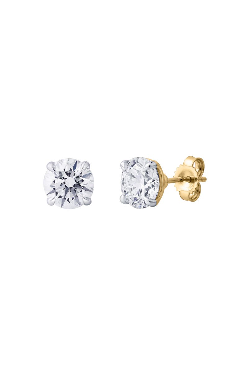 LuvMyJewelry Nisara 3 Ct TW Lab Grown Round Diamond Studs 14K Gold Earrings, Alternate, color, 14K Yellow Gold
