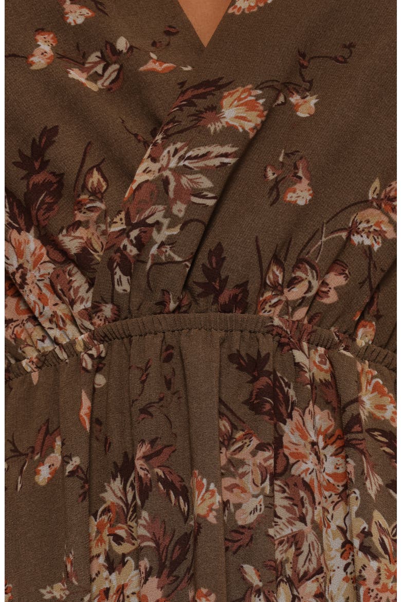 Anisa Long Sleeve Floral Maxi Dress, Alternate, color, OLIVE FLORAL