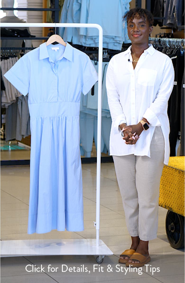 Short Sleeve Poplin Midi Dress, sales video thumbnail