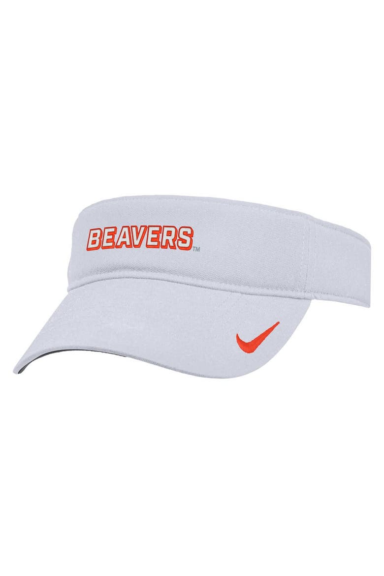 Men's Nike White Oregon State Beavers 2025 On-Field Ace Performance Adjustable Visor, Main, color, White