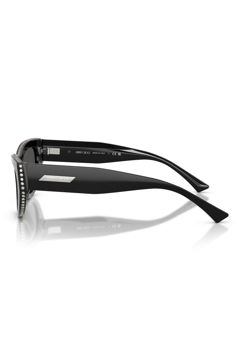 54mm Cat Eye Sunglasses, Alternate, color, BLACK/ DARK GREY
