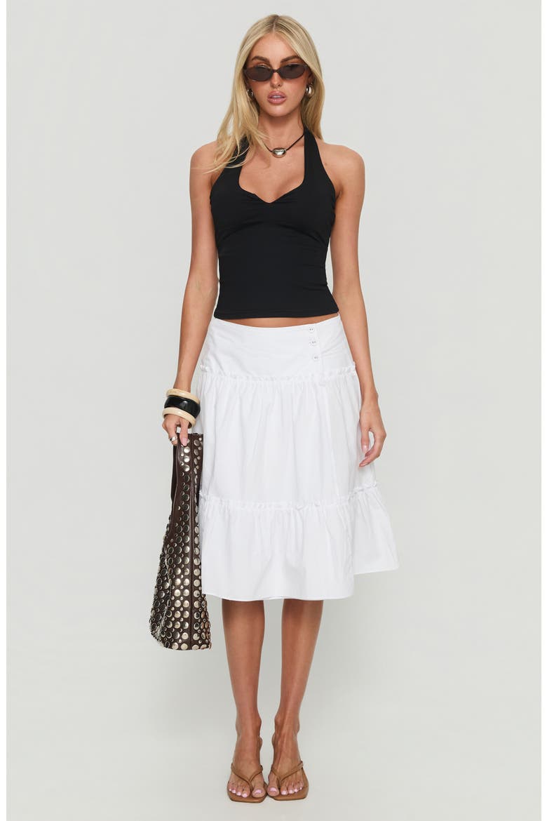 Cascades Low Rise Midi Skirt, Alternate, color, WHITE