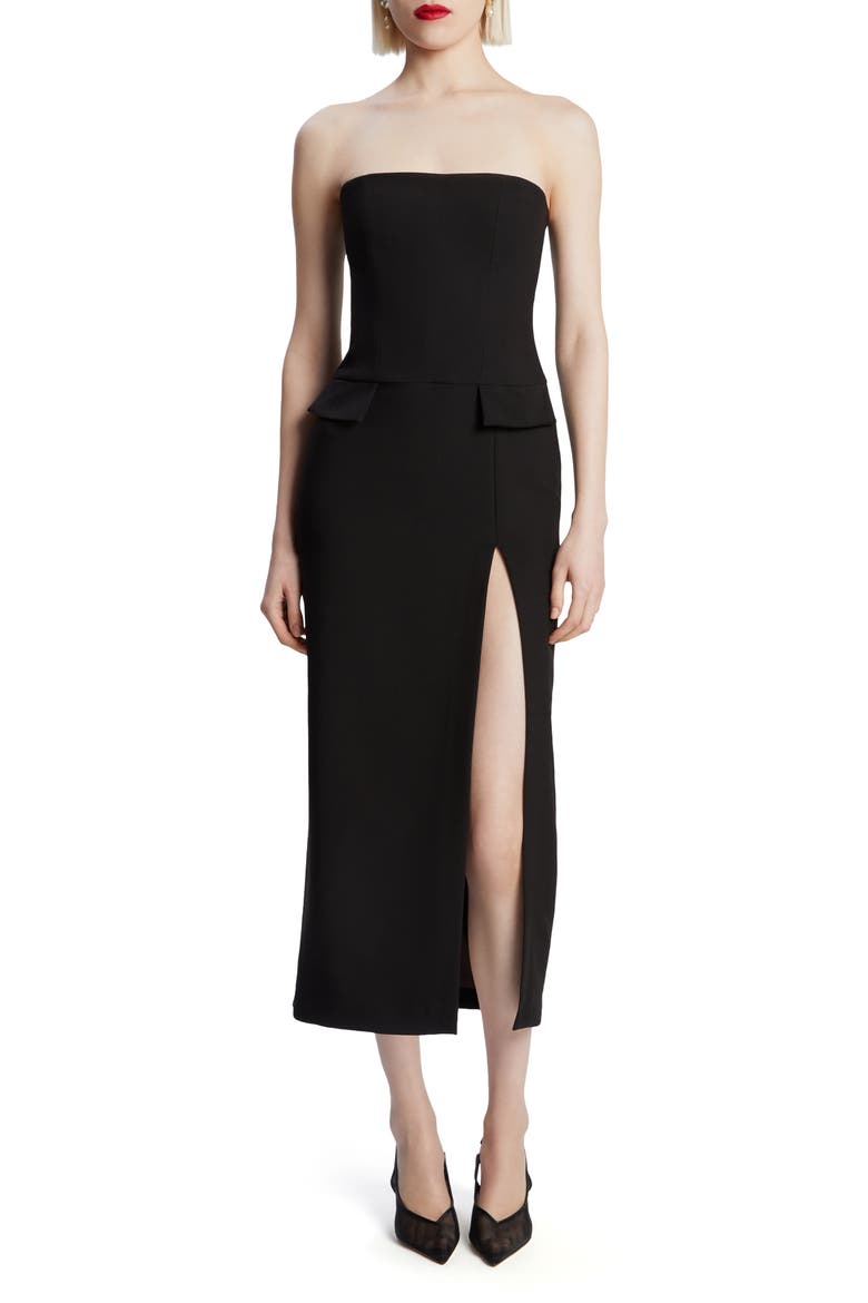 Nikki Strapless Sheath Dress, Main, color, BLACK