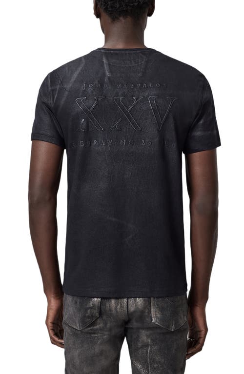 John Varvatos 25th Anniversary Embroidered T-shirt In Black