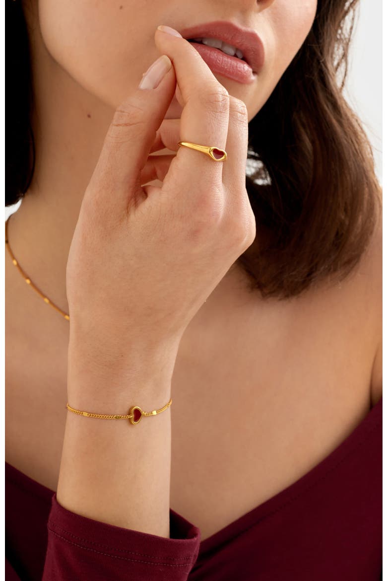 Rouge Heart Ring, Alternate, color, Gold