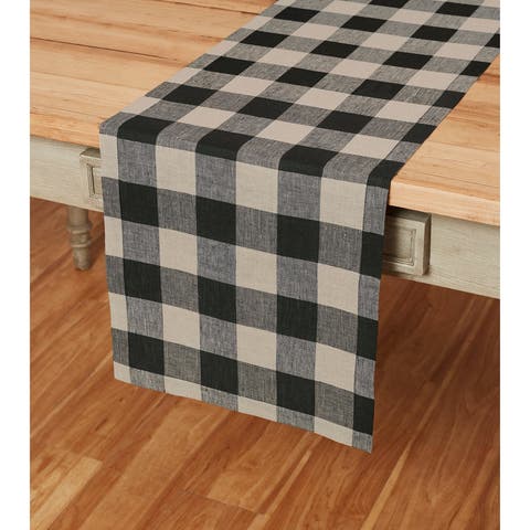 Linen Table Runner for Dining Table, Holiday and Everyday Table Decor - Buffalo Check