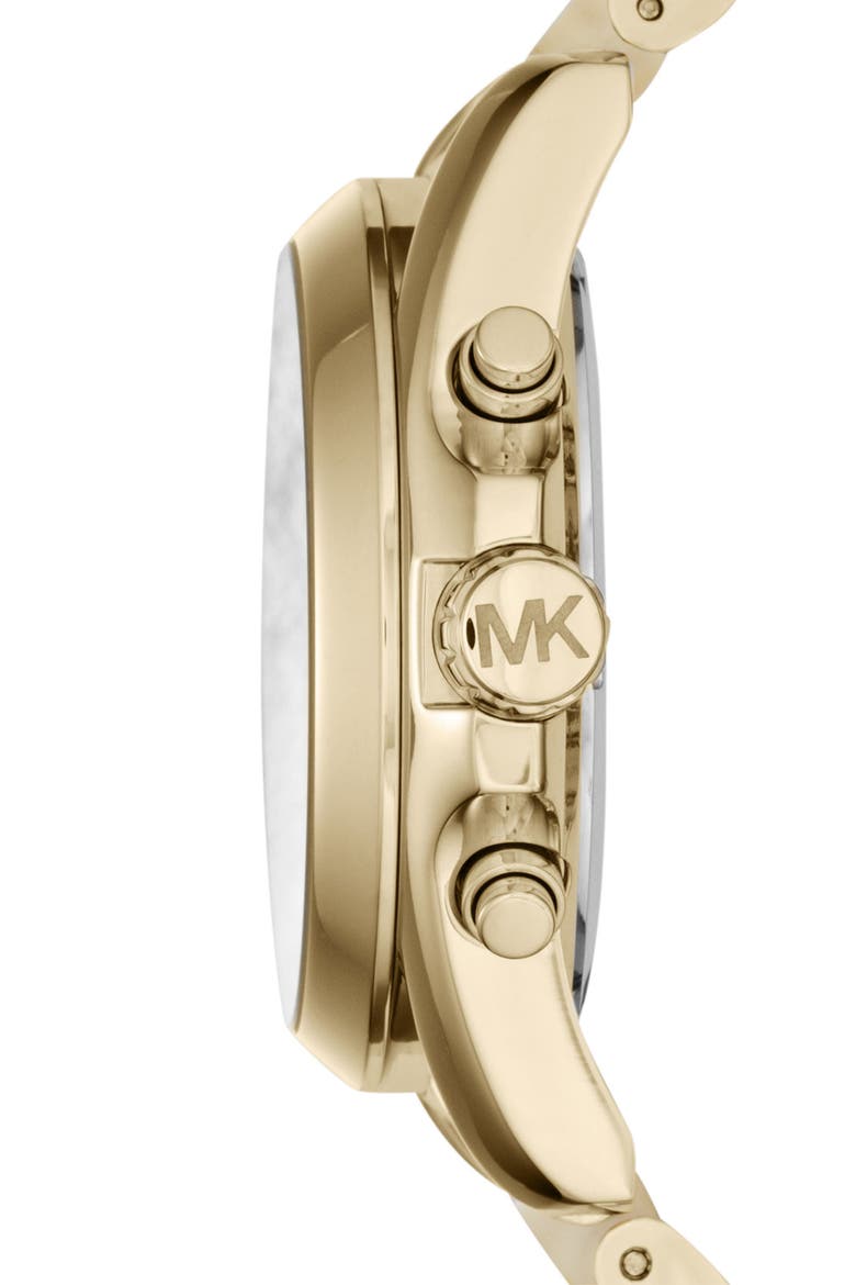Michael Kors 'Bradshaw' Chronograph Bracelet Watch, Alternate, color, HORN/ GOLD