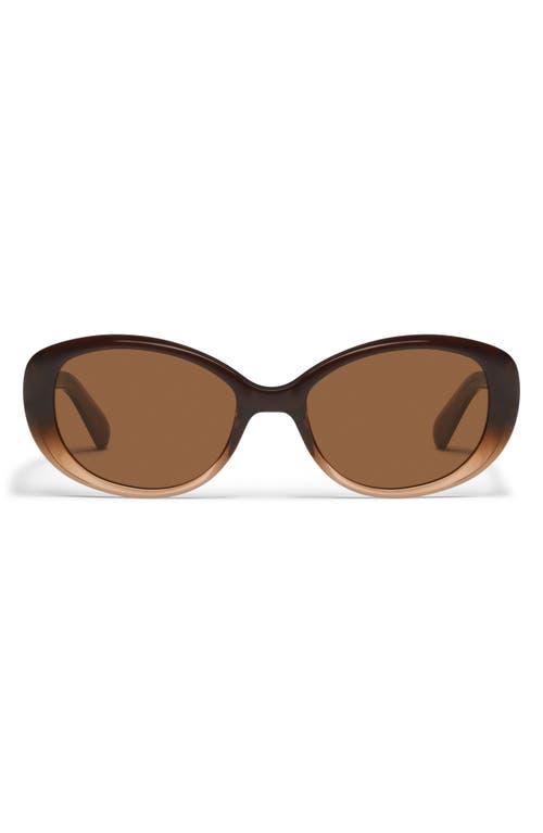 Quay On Brand 55mm Round Sunglasses In Brown