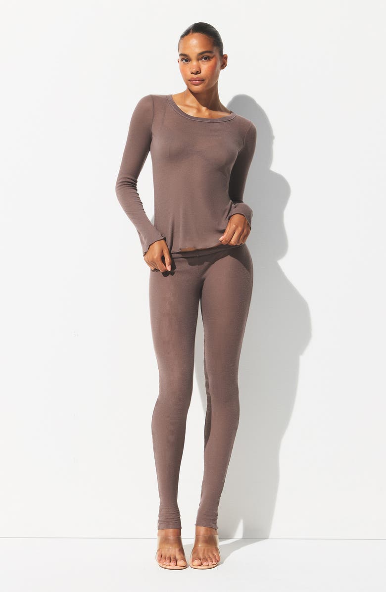 SKIMS Wide Crewneck Long Sleeve Top, Alternate, color, Pewter