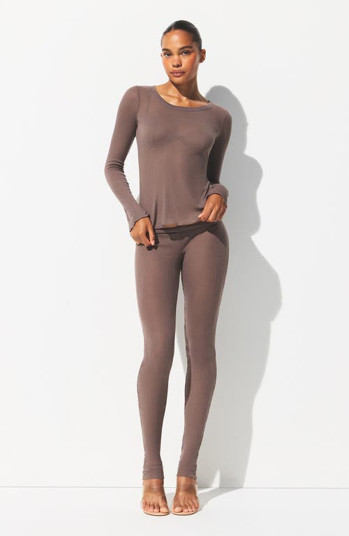 Skims Wide Crewneck Long Sleeve Top In Neutral