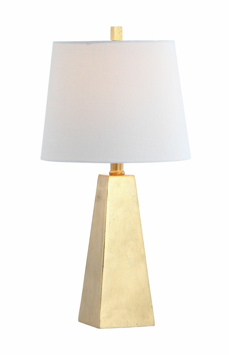 JONATHAN Y Owen Contemporary Resin LED Table Lamp, Main, color, Gold Leaf